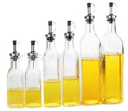 玻璃调味瓶调料瓶厨房用品油瓶玻璃瓶带油嘴酱油醋瓶方形