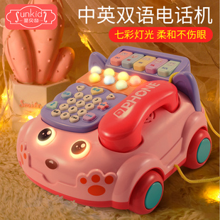 婴儿童玩具电话机仿真座机男孩女孩益智早教宝宝音乐手机1一2岁