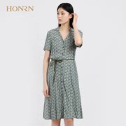 HONRN/红人夏季女装短袖圆领X型连衣裙商场同款HE22OL422