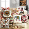 美式奢华纯棉刺绣抱枕套不含芯，正方形北欧风，沙发抱枕靠垫客厅靠枕