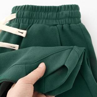 欧货~原单丨墨绿色，重磅斜纹短裤男款，大码宽松美式复古五分裤
