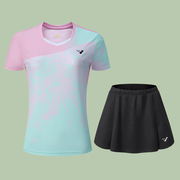 羽毛球服男女套装速干透气短袖情侣款儿童乒乓网球运动服定制印字