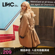 lincchic金羽杰风衣英伦风翻领，直筒中长款风衣，外套女春秋910110