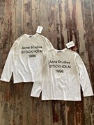 ac1996系列复古水洗磨破做旧版，印花字母男女情侣长袖t恤