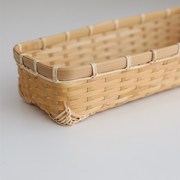 手艺人手作竹制品竹编器皿长形，收纳筐餐具筷q子茶叶，包小物(包小物)收纳盒