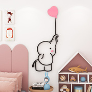 卡通小象墙贴纸3d立体创意儿童，房间布置客厅宝宝卧室背景墙面装饰