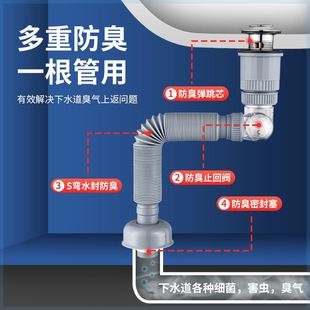 洗手盆下水管排水管防臭洗脸盆下水器配件洗脸盆台盆洗手台漏水塞