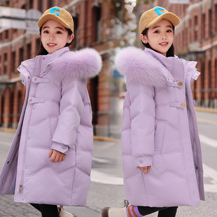 2023巴拉橙儿童羽绒服女童中长款加厚韩版童装中大童冬装外套