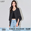 lily2024春女装复古时尚休闲工装宽松垂坠感显瘦抽绳夹克外套