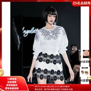 zs名品越南设计师angeletta23精美蕾丝钩花上衣，半裙优雅气质套装