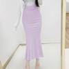 2023韩国时尚舒适性感，纯色超有女人味，显瘦高腰包臀鱼尾半身裙