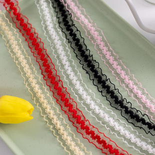 彩色弹力鱼丝织带 蕾丝花边 服装辅料diy手工装饰领口材料