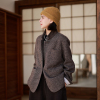 麻霖原创设计2023冬季日本进口羊毛棉色纺纱针织休闲西装外套