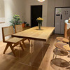 实木餐桌红橡木亚克力，悬浮桌实木大板，长方形北欧日式原木桌子定制