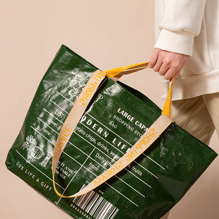 超市购物袋折叠便携环保袋，帆布袋手提袋买菜包杜邦(包杜邦)纸袋出口大容量