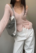 ㊣韩国24夏chic女人，背心组合绑带竖条纹甜美针织开衫