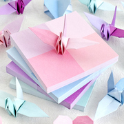 莫兰迪色折纸四色方格纸正方形手工纸幼儿园小清新单面爱心叠纸材料包蓝色红色粉色儿童环保创意益智专用纸张