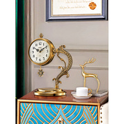 座钟客厅家用时钟摆件台式钟表欧式复古台钟时尚，轻奢美式中式坐钟