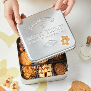 手工曲奇饼干铁盒包装盒，可可脆糖果盒子雪花，酥巧克力高级空盒铁罐