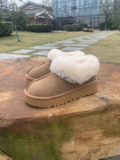 2023年塔茨特厚底雪地靴女冬季真皮羊毛一体保暖增高防滑棉鞋