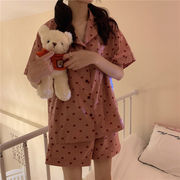 夏季2020韩版粉红豹纹，可爱睡衣套装，女学生网红甜美宽松两件套