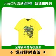 香港直发Armani阿玛尼男士T恤黄色图案印花休闲透气柔软宽松