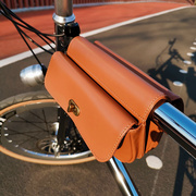 复古自行车皮革包多功能，双边上管包单肩包前梁包骑行装备配件工具