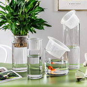 定制水培植物玻璃瓶透明直筒圆柱形花瓶简约绿萝白掌水养玻璃容器