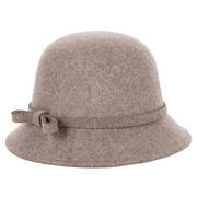 帽子中老年户外纯羊毛盆帽欧美英伦风女士礼帽，秋冬季保暖毡帽