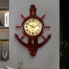 船舵挂钟客厅家用地中海时钟时尚创意中式国风钟表实木挂墙壁挂表