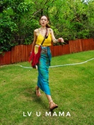 夏泰国(夏泰国)印度民族，一步高腰绑带半身裙波西米亚，海边沙滩纱笼包臀长裙