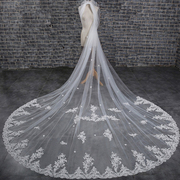 新娘头纱超长头纱软结婚礼蕾丝拖地大3米宽韩式拖尾头纱