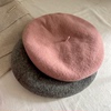 纯色羊毛呢女士冬季贝雷帽，粉色白色深蓝色，蓓蕾帽日系加厚造型帽