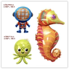 派对装饰布置玩具汽球海洋，鱼造型卡通铝膜气球，海马章鱼宝宝动物