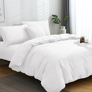 民宿宾馆酒店专用床上用品纯白y色床单四件套全棉北欧3三件套简约
