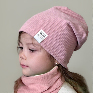 女童帽子时尚潮帽儿童冬季帽子，围巾薄款堆堆帽，小孩护耳包头帽(包头帽)防风