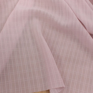 文艺暗粉色薄款提花暗格纹雪纺布料 汉服装连衣裙罩衫窗纱diy面料