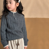 女童毛衣冬季儿童假两件针织衫，半高领打底衫，秋冬款中大童洋气上衣