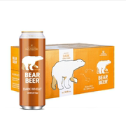 豪铂熊（BearBeer）小麦黑啤酒500ml*24听 整箱装 德国进口