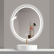 椭圆无框化妆镜浴室镜led带灯镜子智能防雾卫浴，镜壁挂卫生间镜子