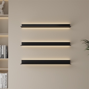 铝合金发光层板置物架内置led灯创意书架简约l型金属隔板壁挂式