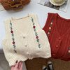 女童毛衣背心外穿小童春秋季韩版洋气时尚针织马甲米(马甲米)白色刺绣