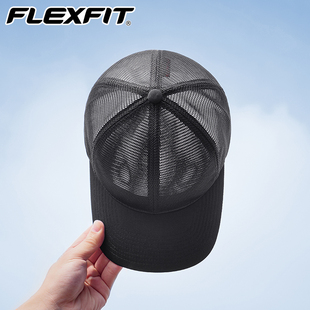 flexfit夏季全网眼，男士棒球帽防晒网帽透气鸭舌帽，全封闭弹力帽子