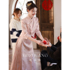 新中式粉色马面裙套装，2024国风订婚礼服平时可穿汉服夏季