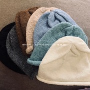 羊驼毛情侣毛线帽秋冬百搭保暖针织，帽子ins潮堆堆帽包头帽冷帽