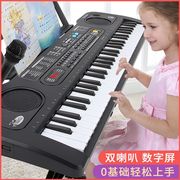 电子琴儿童初学入门61键带话筒3-6-12岁男女孩多功能玩具宝宝钢琴