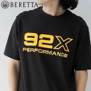 意大利beretta贝瑞塔纯棉t恤户外休闲时尚潮流，92x个性黑色短袖