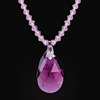 紫色奥地利水晶项链女典雅高级设计感吊坠日韩时尚风格小香饰品