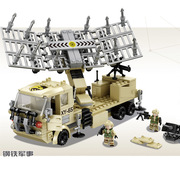 明迪军事系列米波雷达导弹车，兼容乐高小颗粒男孩拼装玩具k065积木