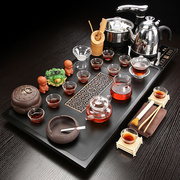 乌金石茶盘茶具套装全自动一体复古祥云紫砂茶海整套功夫如意茶台